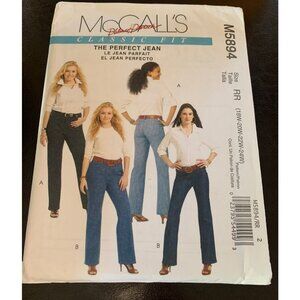 McCall's Womens Jeans Sewing Pattern Size 18W 20W 22W 24W M5894 - Uncut